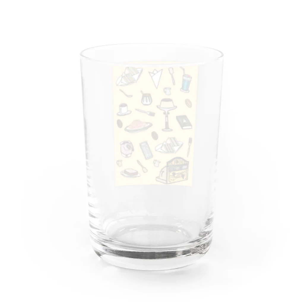 気ままに創作　よろず堂の純喫茶　いろどり　背景つき Water Glass :back