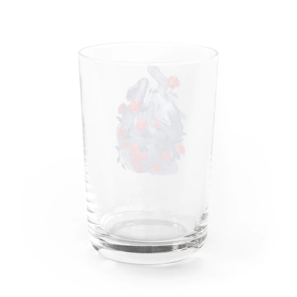 キママイヌ屋の薔薇とオオカミ Water Glass :back