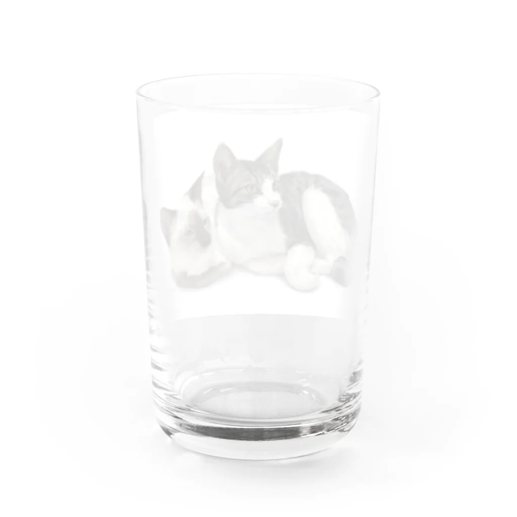 kinako-japanの七之助ちゃん心七ちゃん Water Glass :back