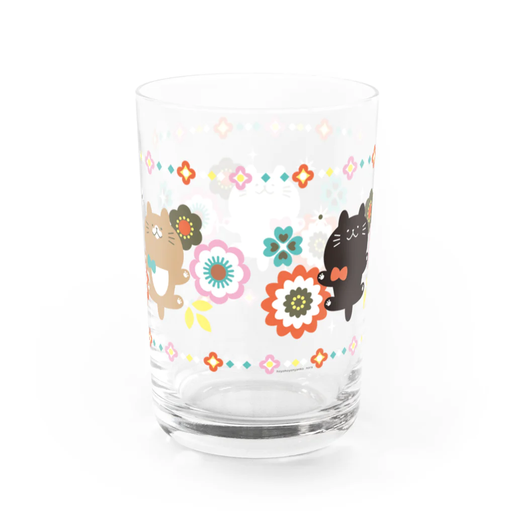 のらんちのフラワーねこ Water Glass :back