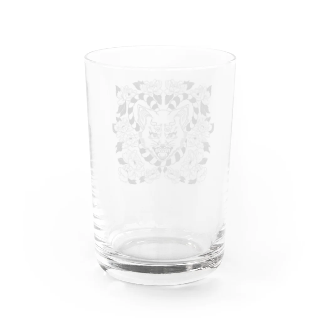 cmd+Qのワンちゃんとお花 Water Glass :back