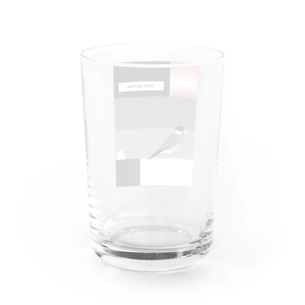 Jaune Vertのアブストラクト・バード（ブンチョウ・ノーマル） Water Glass :back