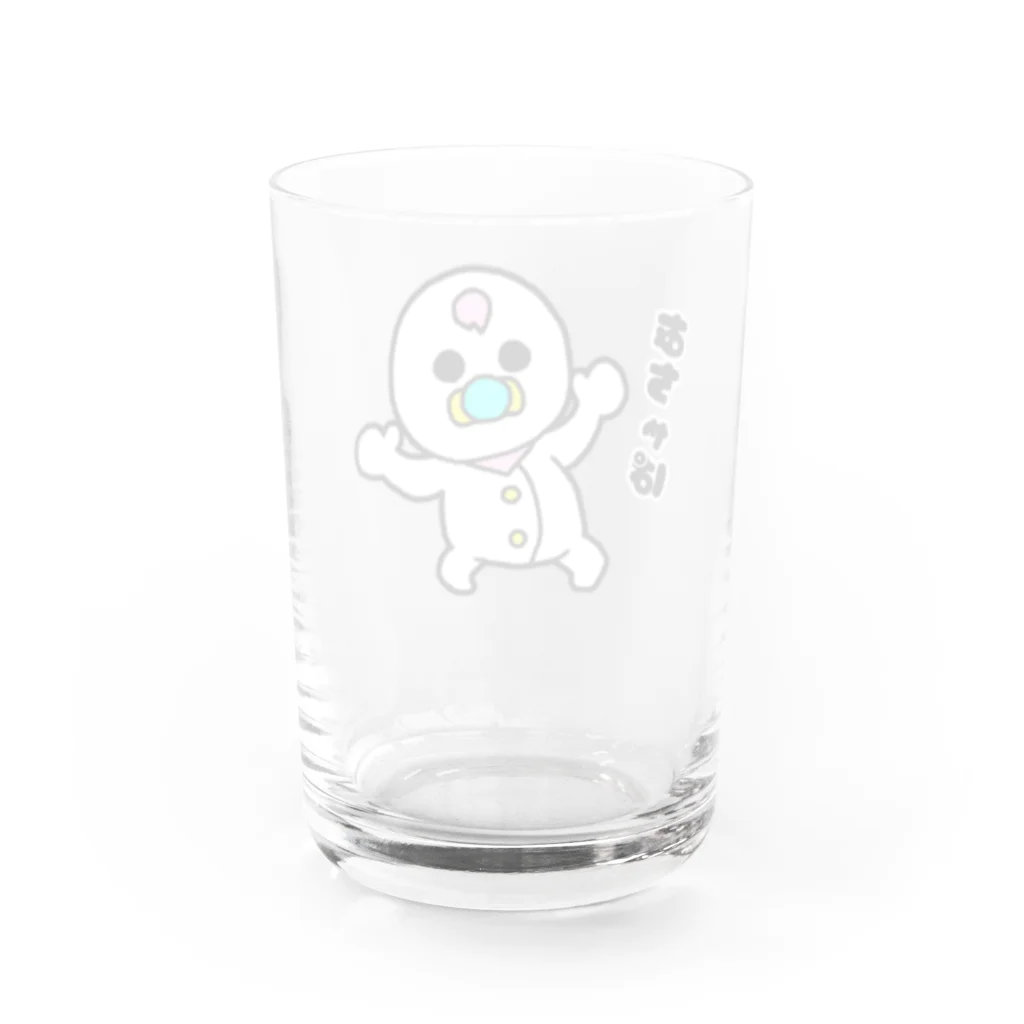 うきうっきースタンプのはげちょびんちゃん Water Glass :back