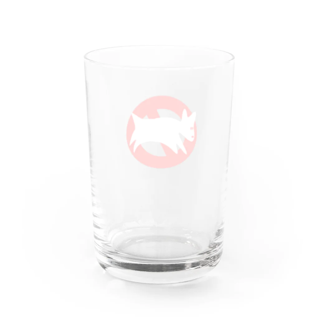 イエネコのヘボ犬出没注意 Water Glass :back