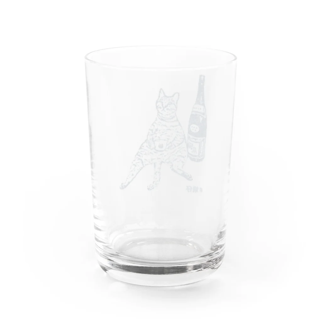 キジトラ招福堂の猫も唸るしみじみ飲みたいコップ酒専用 Water Glass :back