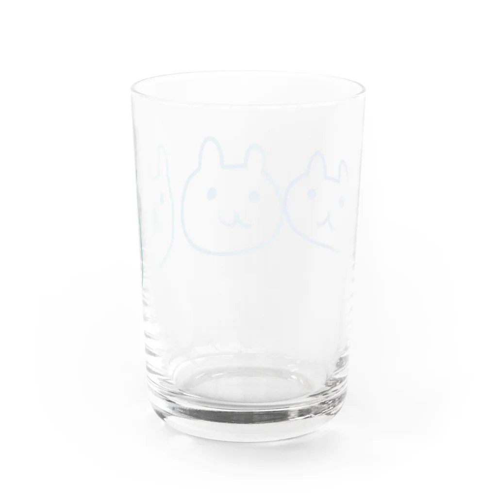 農家の嫁のあおいろうさぎ Water Glass :back