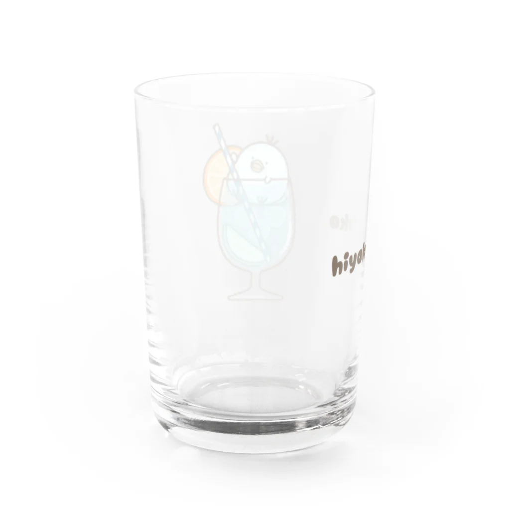 ひよこのこ SUZURI店のもののけソーダ Water Glass :back