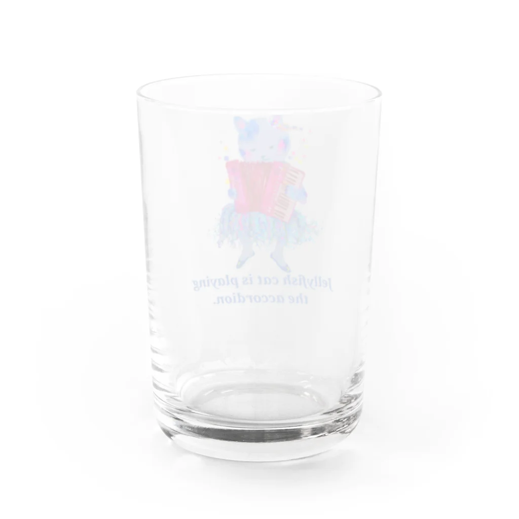 bimakoのお店のアコーディオンねこ Water Glass :back