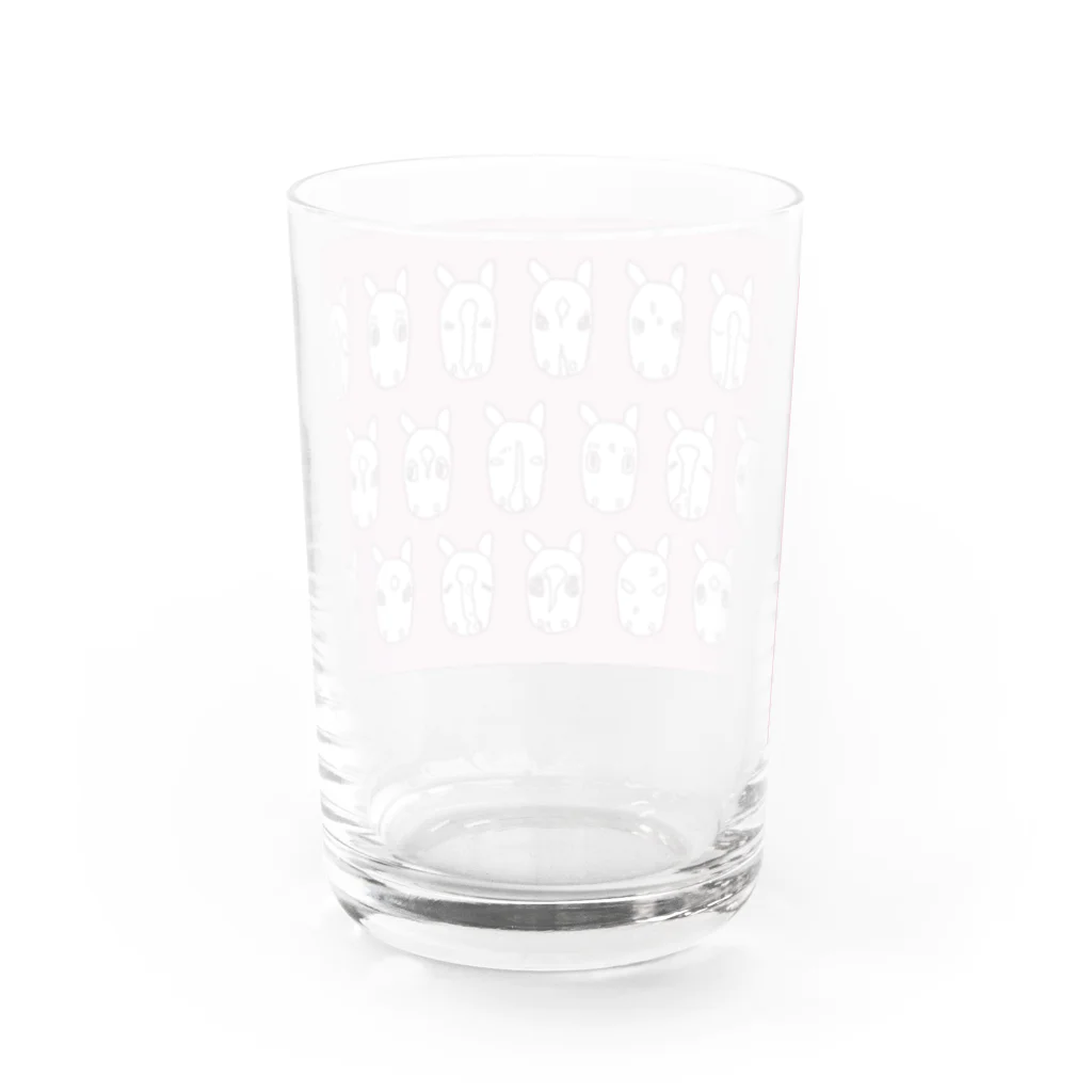 マツザキユキのおうまちゃんのお顔 Water Glass :back