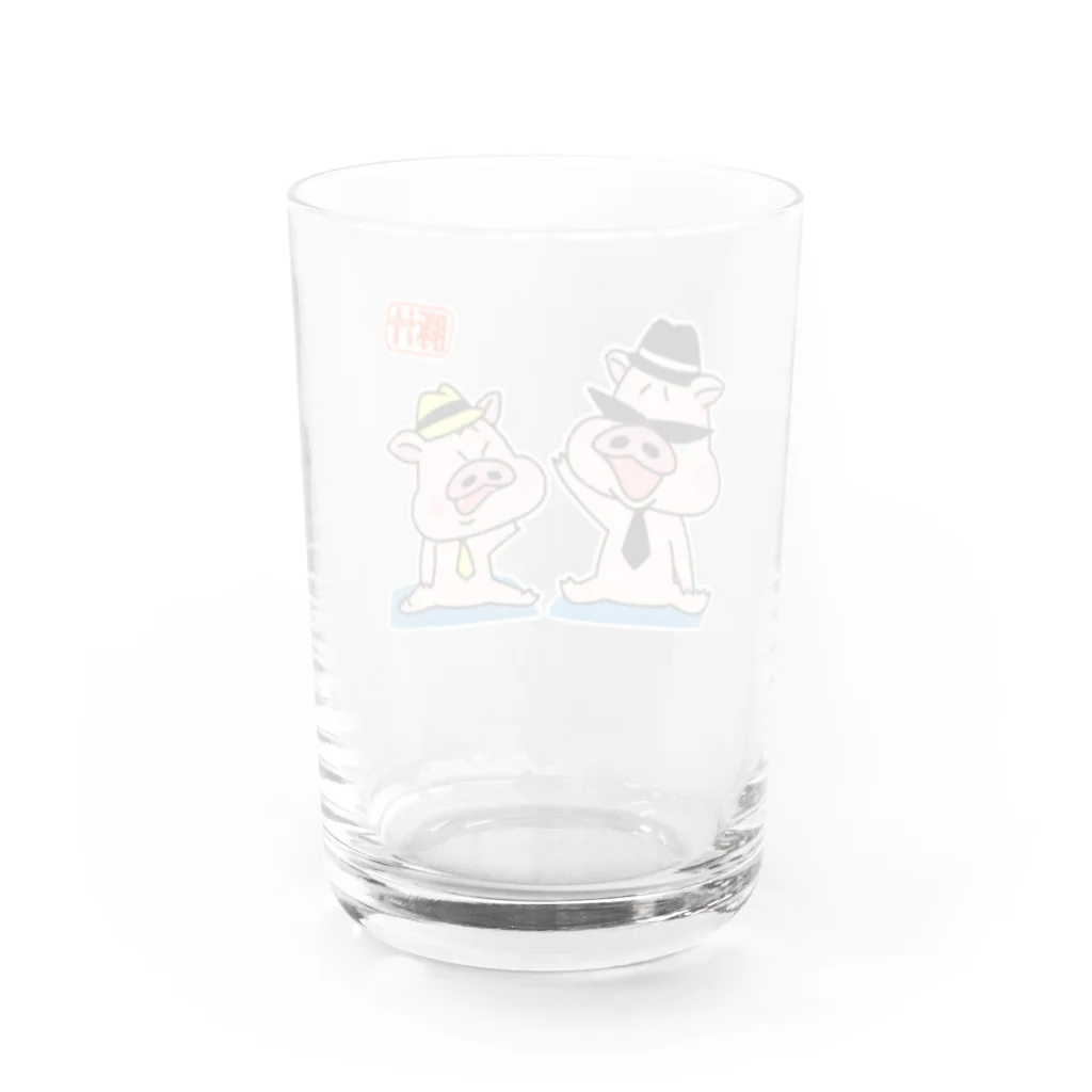 うさぎまるえkawaiishop の豚汁兄弟ー爆笑 Water Glass :back