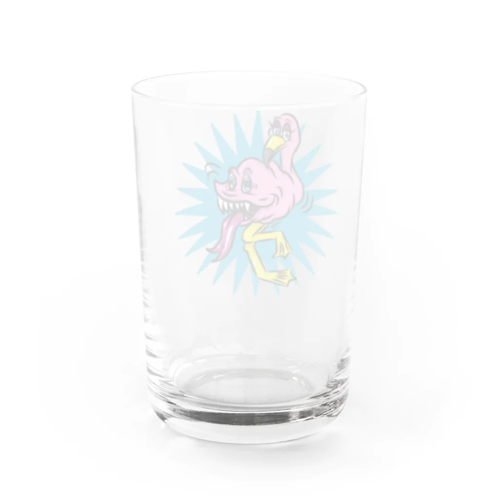 【KING&QUEEN】♡ハニー画伯のWONDER ROOM♡のフラミンゴブリンさん🦩 Water Glass :back