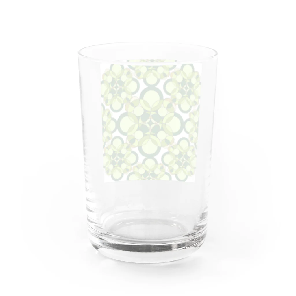 rioka24ki10のグリーン　丸　模様 Water Glass :back