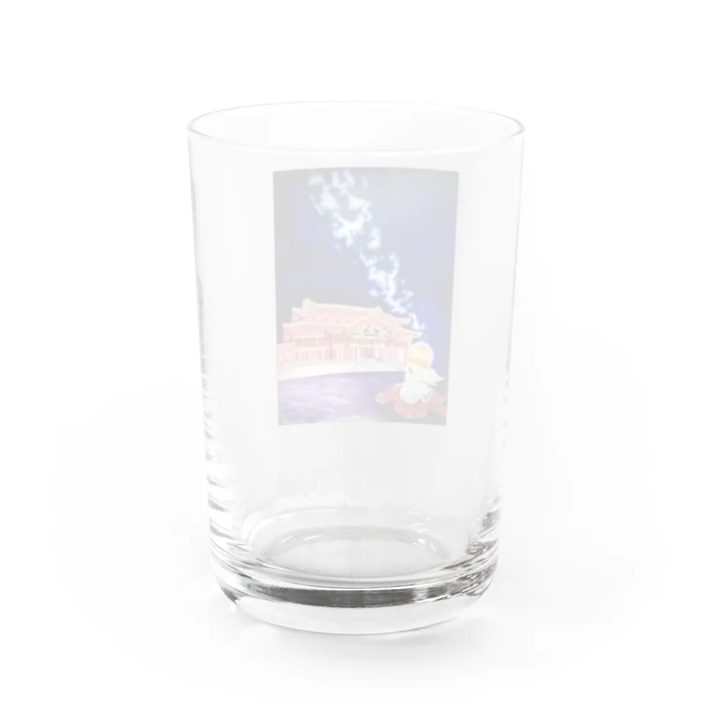 チョークアートゆらり沖縄の沖縄の華 Water Glass :back