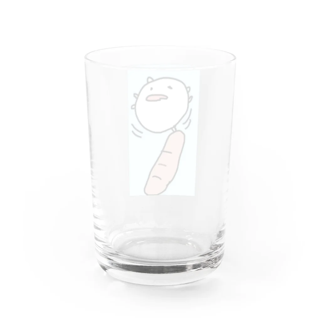 ダイナマイト87ねこ大商会のフランスパンの上でバランスを取るねこです Water Glass :back