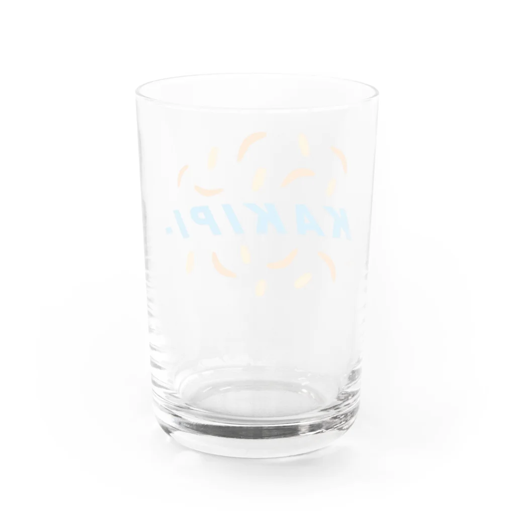 うさぎちゃんアイランドのKAKIPI- ロゴ 青 Water Glass :back