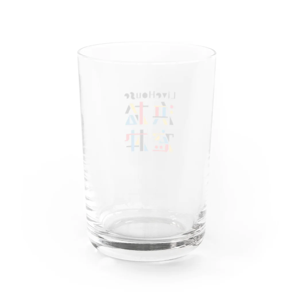 窓枠のお店のロゴ Water Glass :back