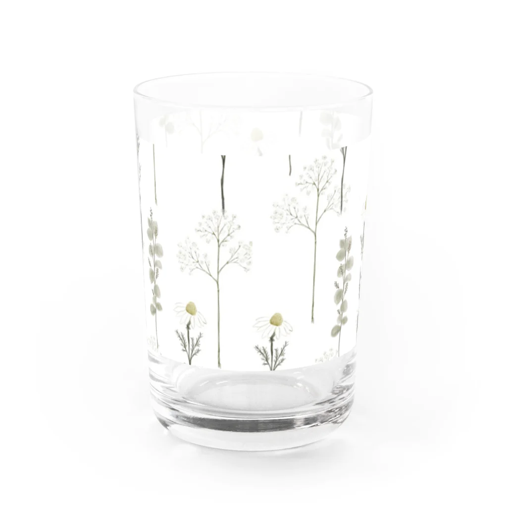 くるもり雑貨店のdonguri to ie.×くるもり雑貨店ナチュ花ホワイト Water Glass :back