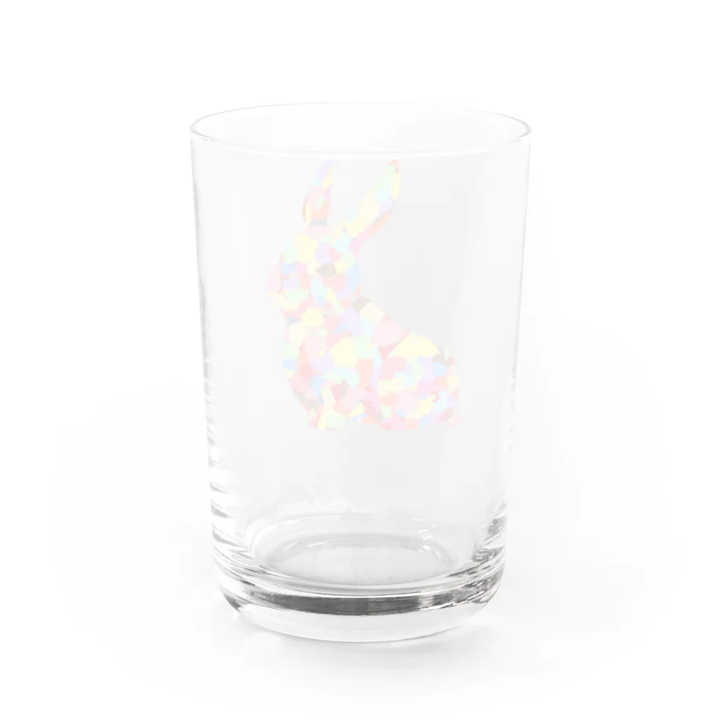 meiroのカラフルなウサギ Water Glass :back