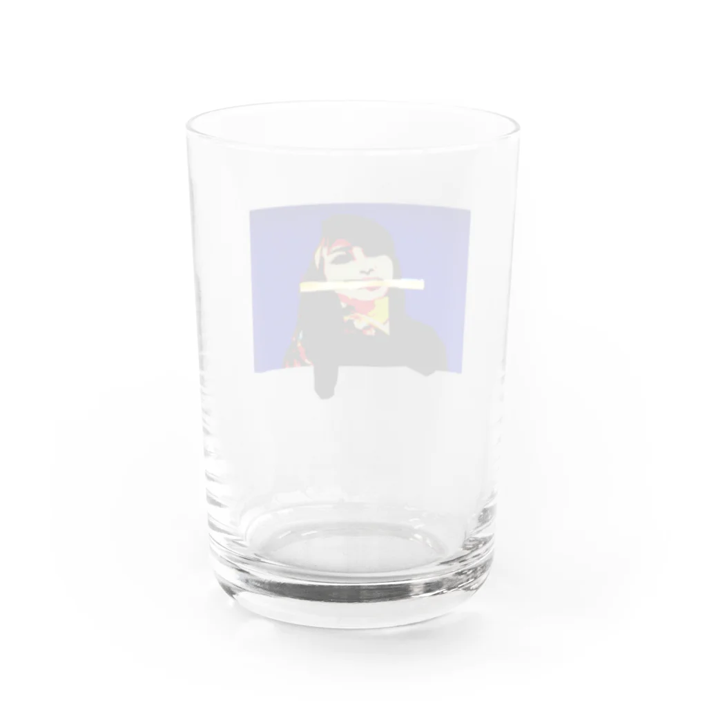 Danke Shoot Coffeeのちくわを咥える女性 Water Glass :back