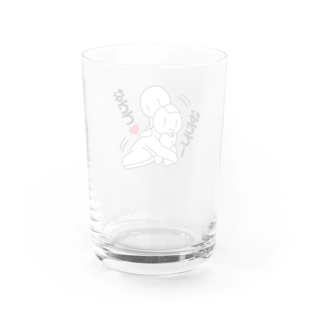 まゆぽんのアトリエのなでて、なでてー Water Glass :back