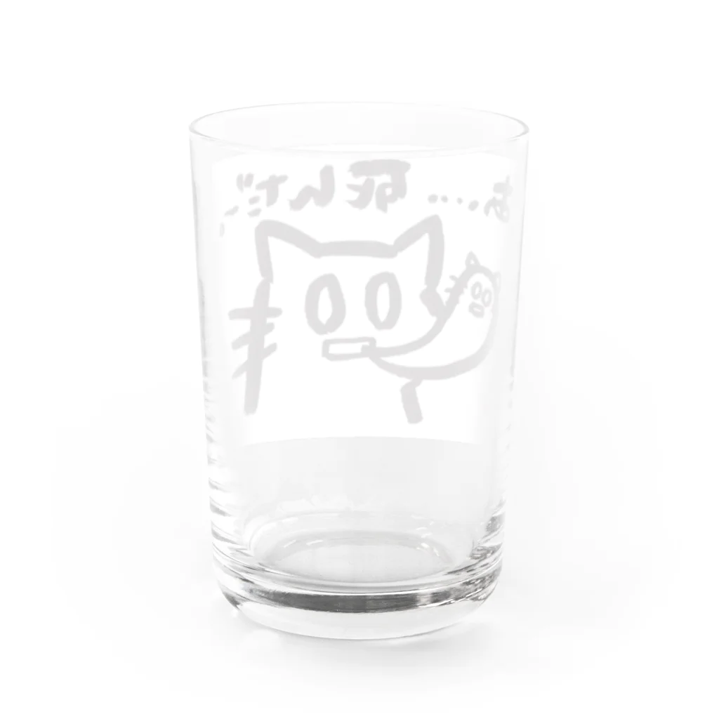 ｼｮｶ(=ФωФ=)ﾈｺのお店 SUZURI支店のひまんがCat(あ、死んだ) Water Glass :back