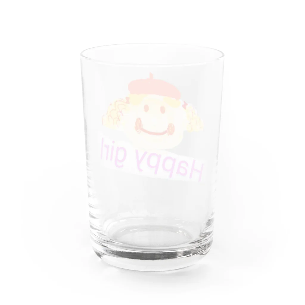 makemikaのhappy girl Water Glass :back