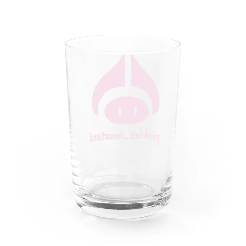 いわし.てんのピクルス君ロゴ。ピンク。 Water Glass :back