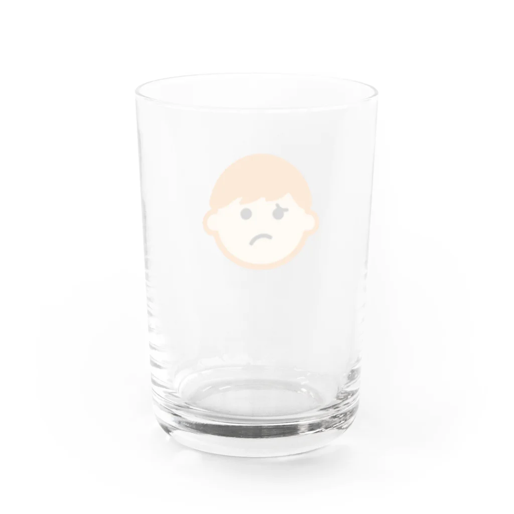 haruの納得いかないの顔グラス(オレンジ) Water Glass :back