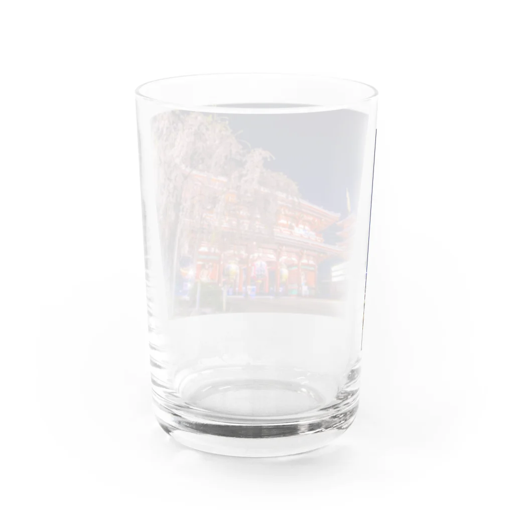 つっちーちゃんの浅草寺 五重塔と宝蔵門としだれ桜 Water Glass :back