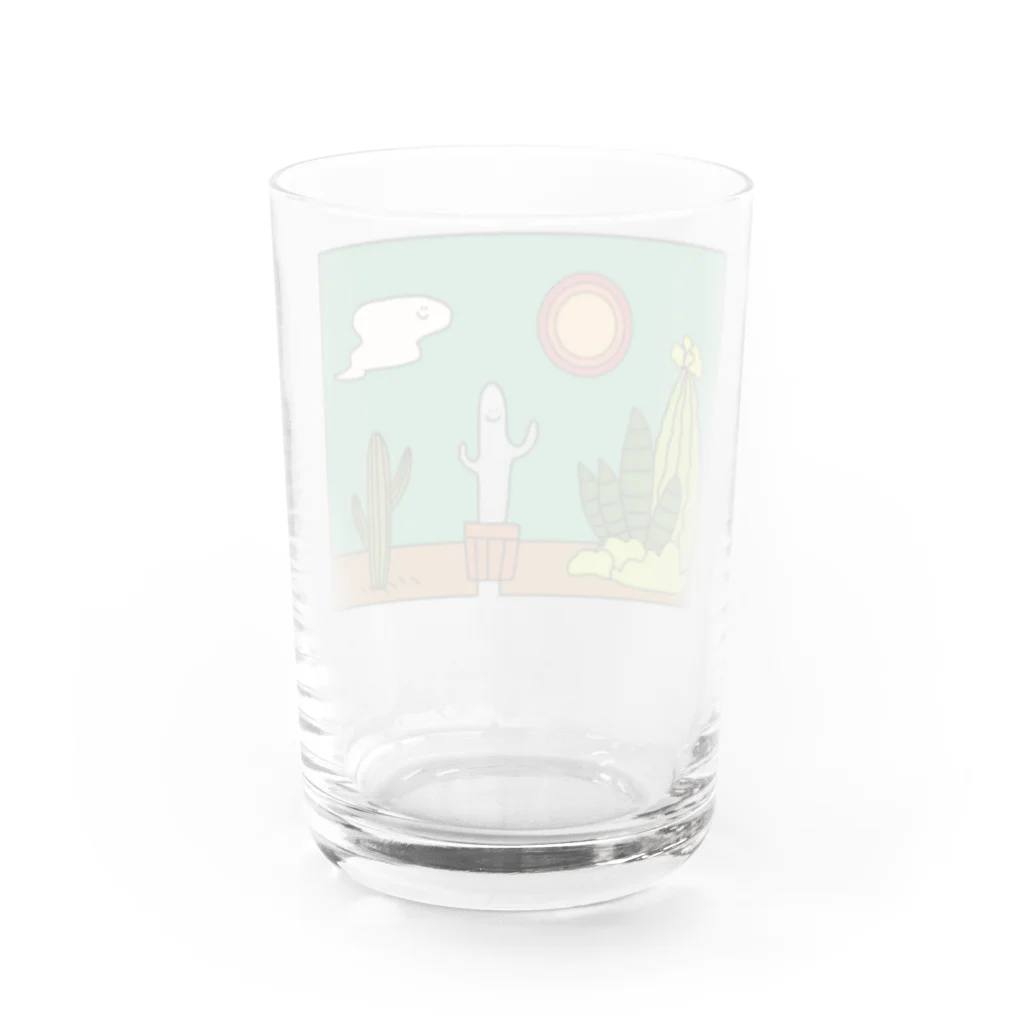 こなみの《透過版》まねっこサボテン  コマくんとフキダシおばけ Water Glass :back