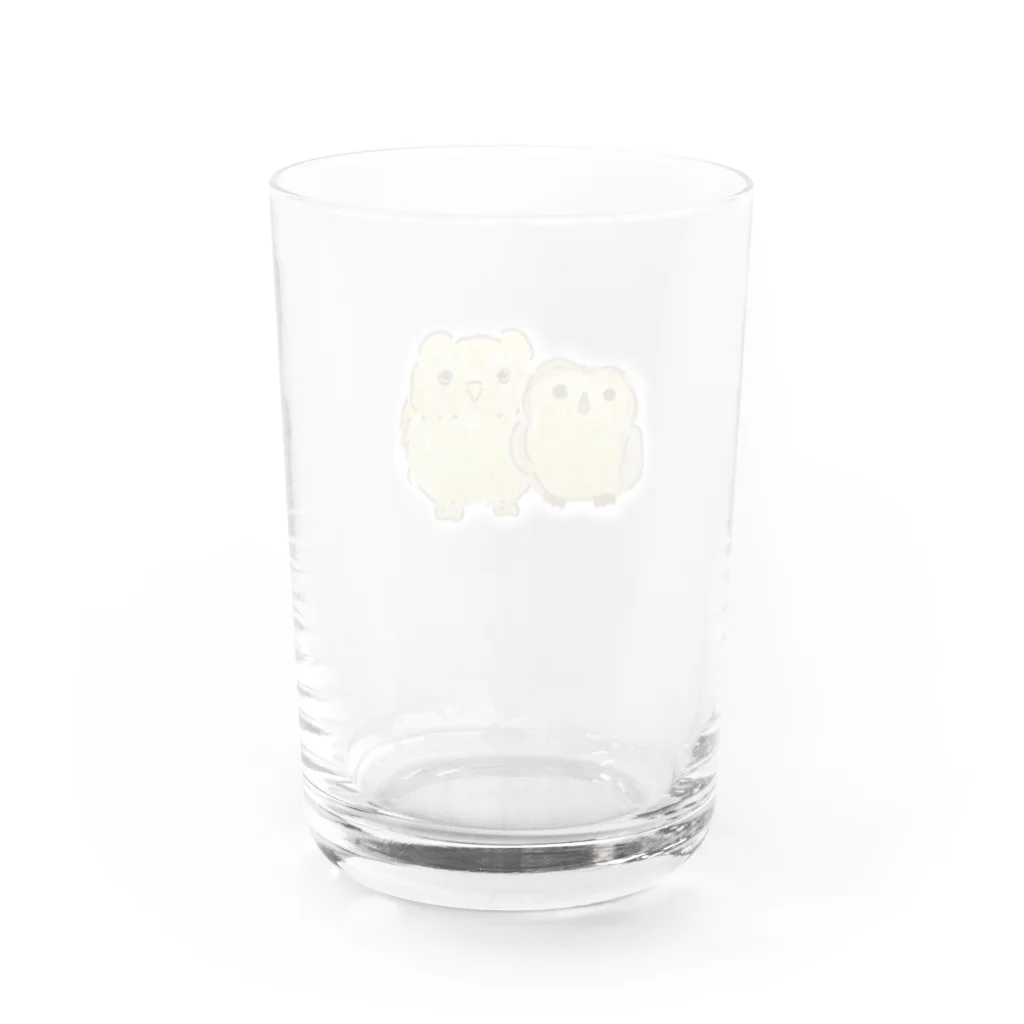 mugiの2羽のふくろうさん Water Glass :back