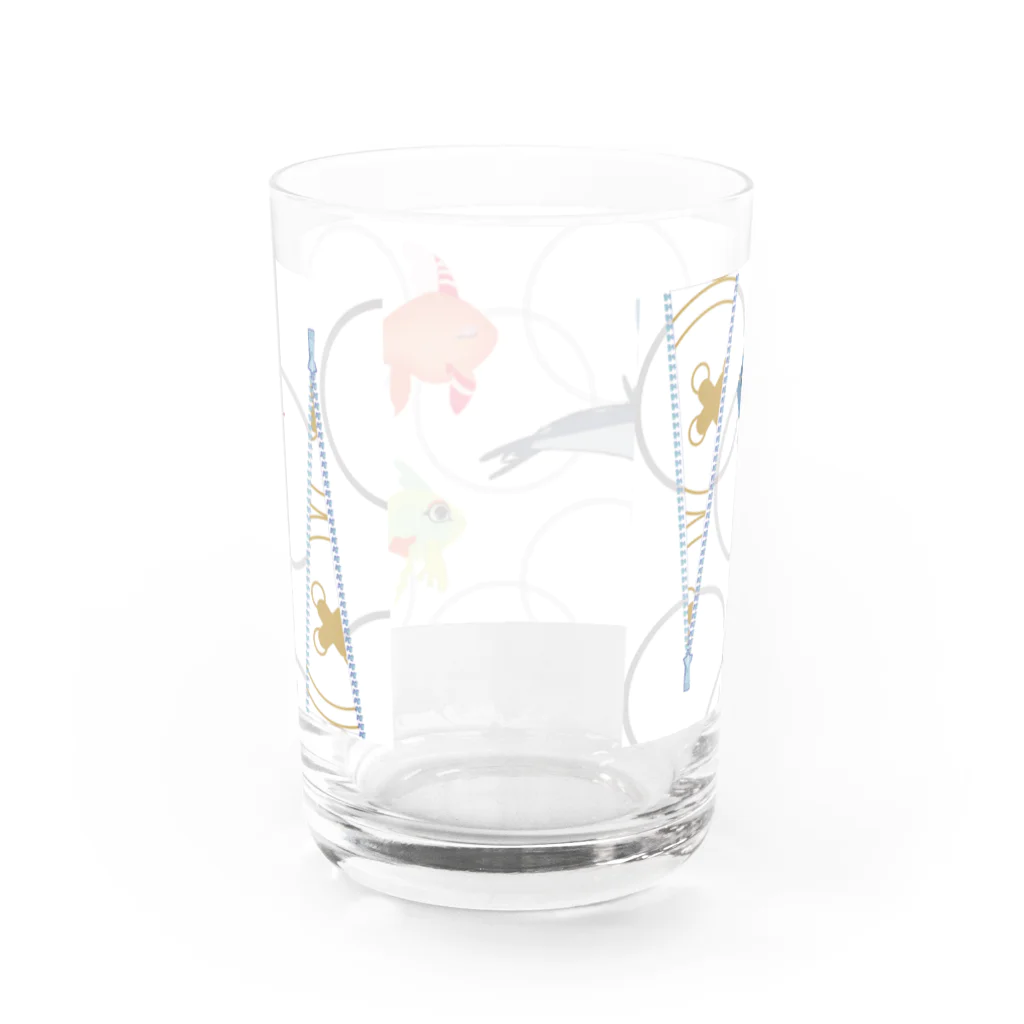 イワシの缶詰のschool debut Water Glass :back