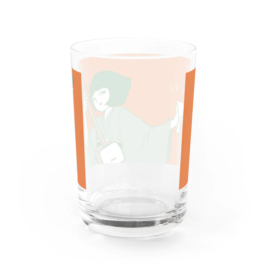 荒木ちえオリジナルグッズの荒木町の流し歌う漫画家荒木ちえ Water Glass :back