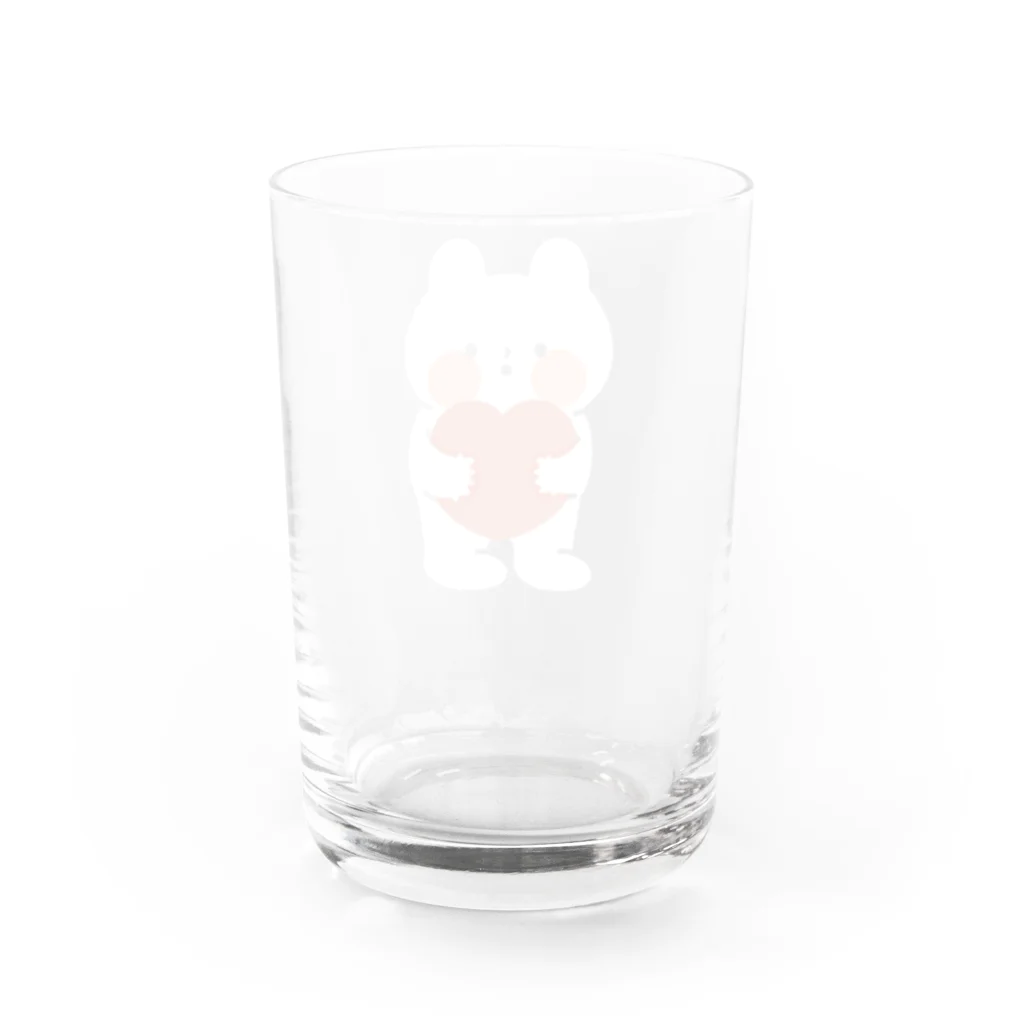 kumanekonomoriのハートだっこのくまねこ Water Glass :back