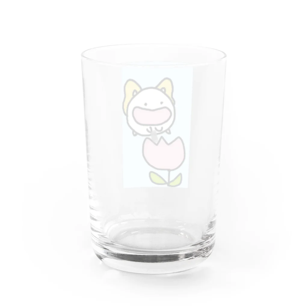 ダイナマイト87ねこ大商会のチューリップの中に酢昆布を入れるちょうちょねこです Water Glass :back