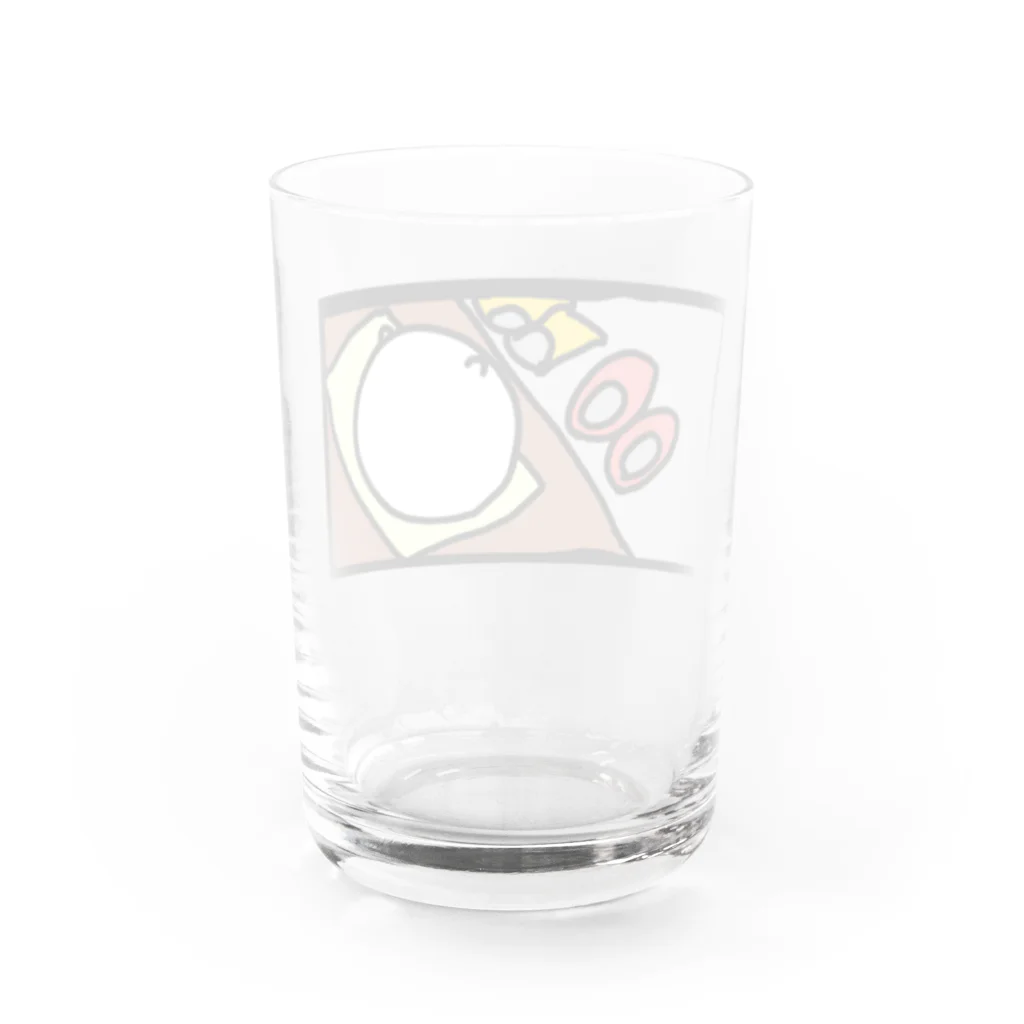 ダイナマイト87ねこ大商会の体育座りで貴方の帰りを待つねこです Water Glass :back