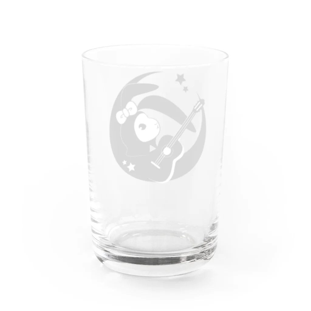 いろんないきものの月ウサギター（顔） Water Glass :back