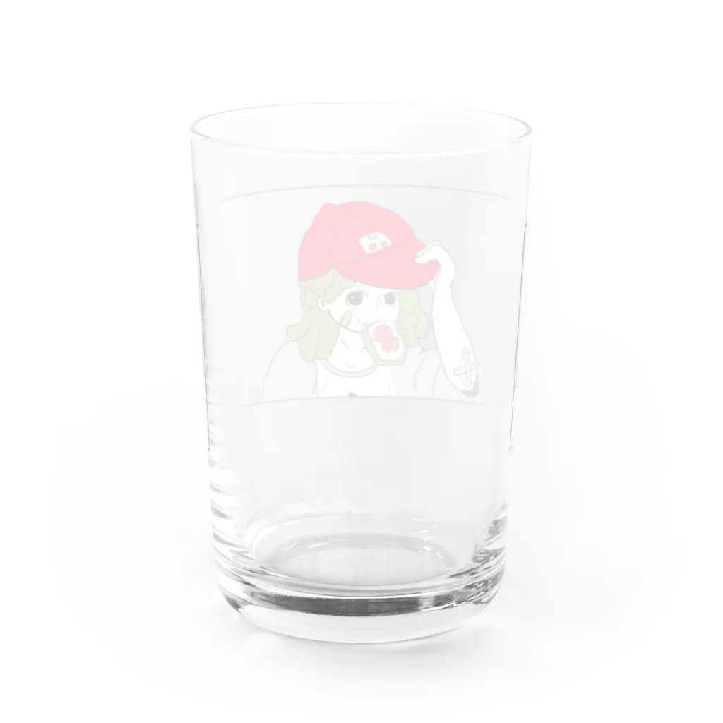 kaniのスケーターふわ子さん Water Glass :back