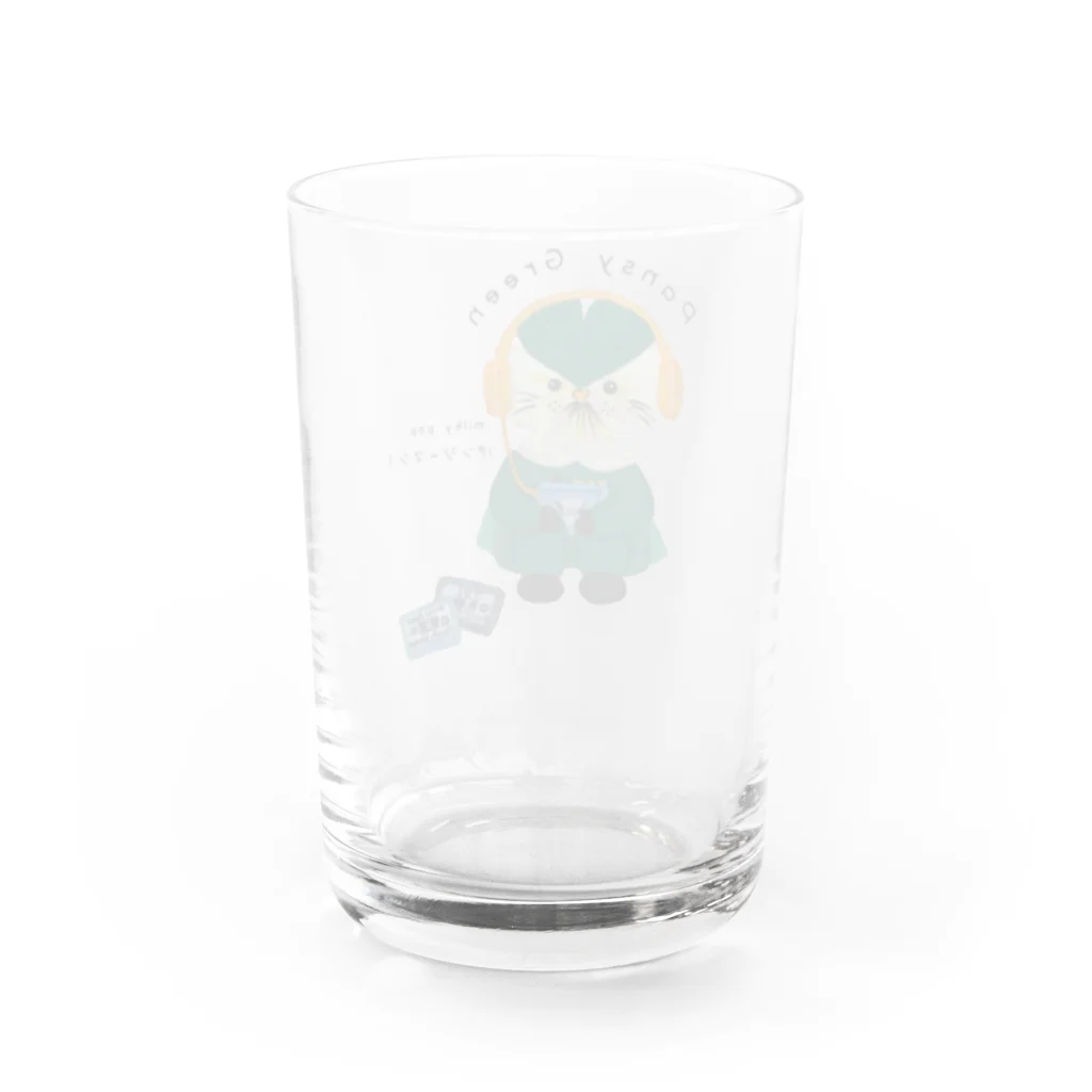 milky pop.のパンジーグリーン Water Glass :back