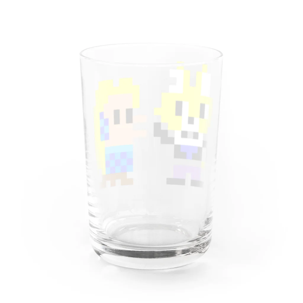 キャットＣのこうじょうけんがくのキャットC×アマビエ ドット Water Glass :back