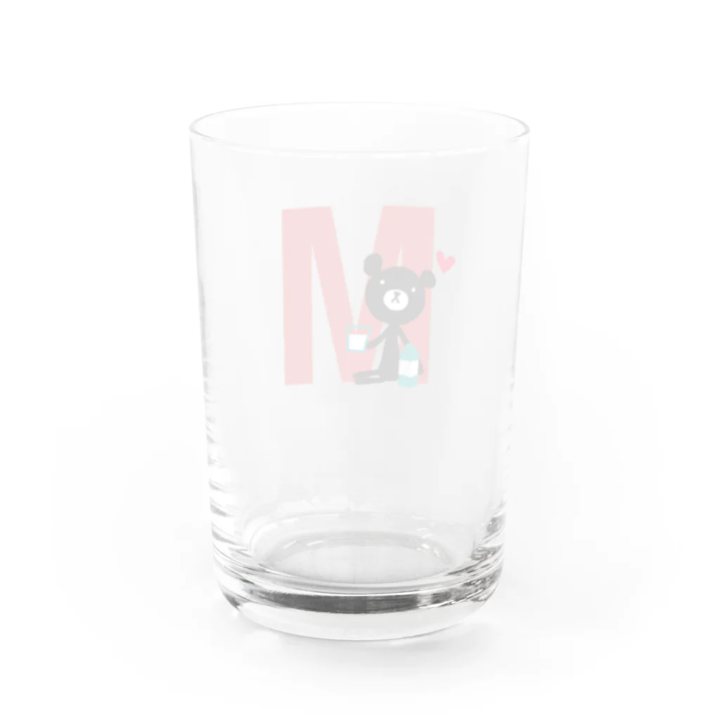 オザワミカのモノクマアルファベットM Water Glass :back