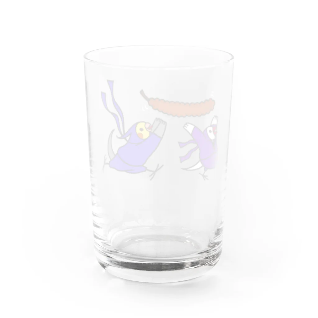 ほほらら工房 SUZURI支店のニンニンとジャージャー Water Glass :back