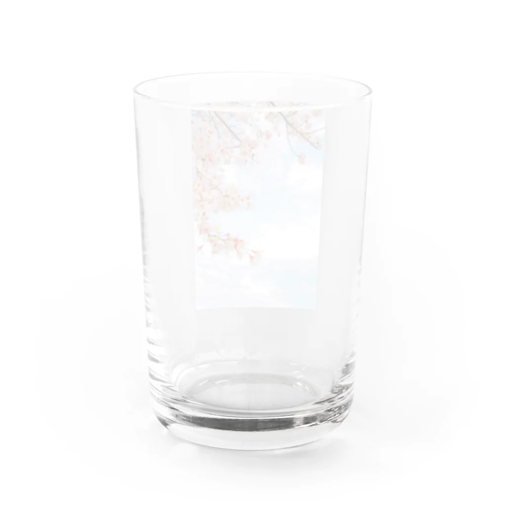 Tio Heartilの空と桜 Water Glass :back