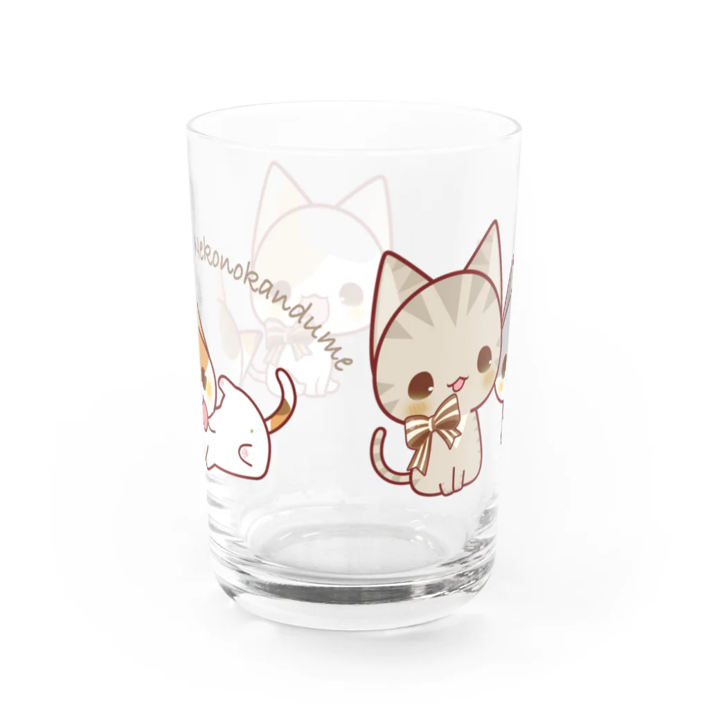 aska/ねこのかんづめのにゃんこ横並び Water Glass :back