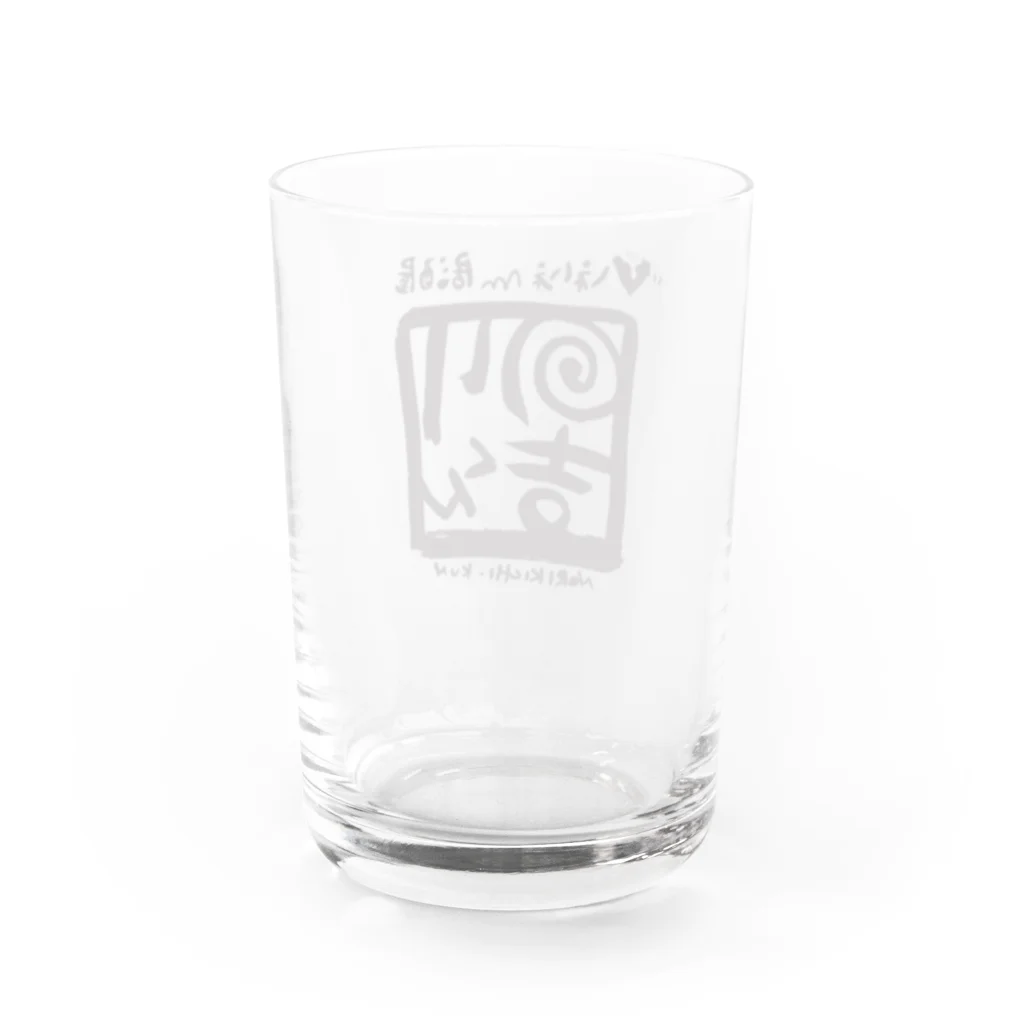 のりきちくんグッズショップののりきちくん（黒ロゴ） Water Glass :back