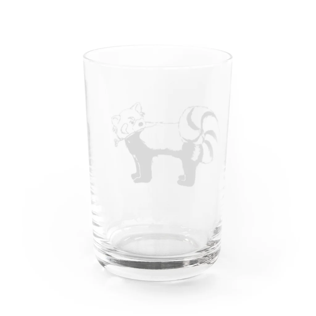 きゃべつ日和のお花を持ったレッサーパンダ Water Glass :back