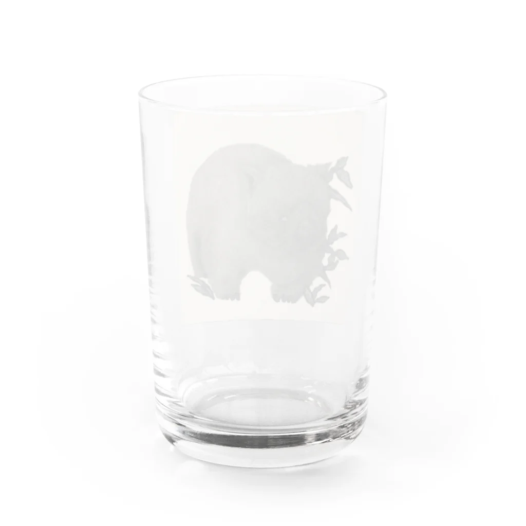 砂糖 線画のウォンバット Water Glass :back