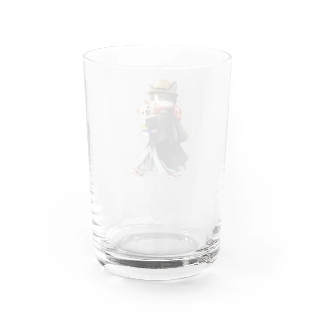 Blanc.P(ぶらんぴー)の店の和服猫とブルちゃん Water Glass :back