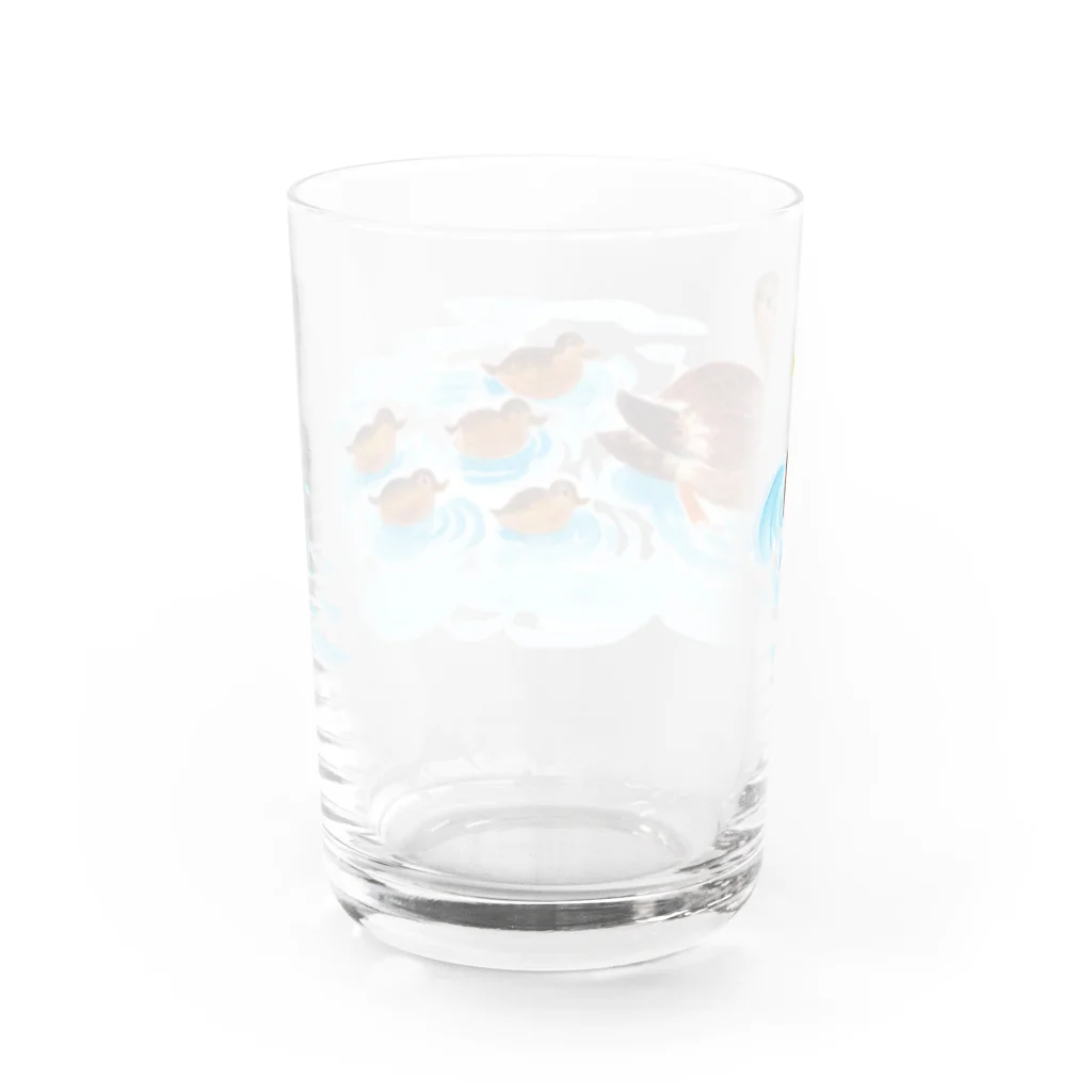 コタローさんのカモの親子 Water Glass :back