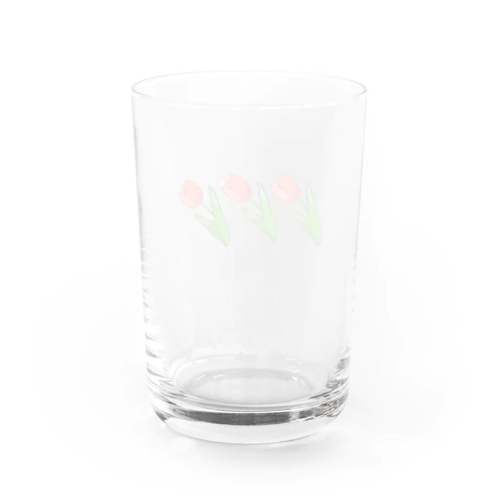 ねこてやのチューリップとちょうちょ Water Glass :back